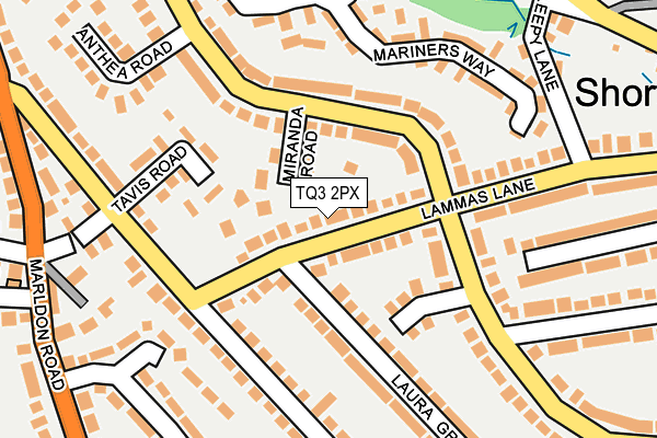 TQ3 2PX map - OS OpenMap – Local (Ordnance Survey)