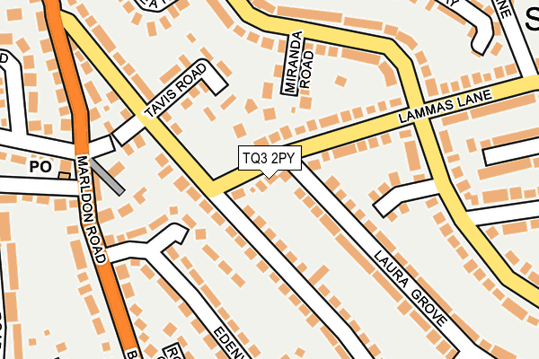 TQ3 2PY map - OS OpenMap – Local (Ordnance Survey)