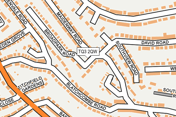 TQ3 2QW map - OS OpenMap – Local (Ordnance Survey)