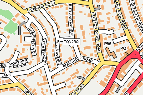 TQ3 2RQ map - OS OpenMap – Local (Ordnance Survey)