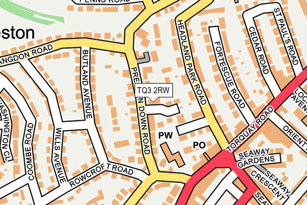 TQ3 2RW map - OS OpenMap – Local (Ordnance Survey)