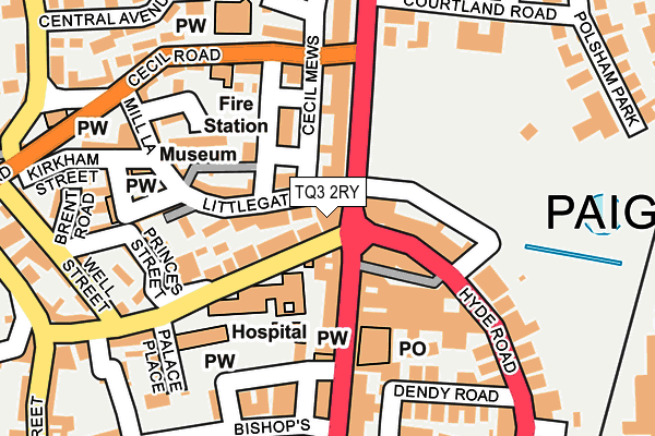 TQ3 2RY map - OS OpenMap – Local (Ordnance Survey)