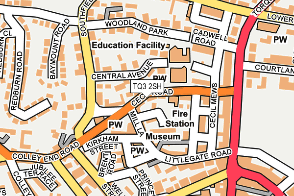 TQ3 2SH map - OS OpenMap – Local (Ordnance Survey)