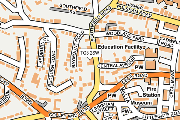 TQ3 2SW map - OS OpenMap – Local (Ordnance Survey)