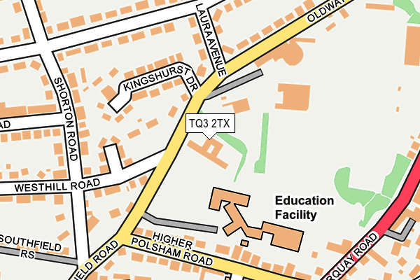 TQ3 2TX map - OS OpenMap – Local (Ordnance Survey)