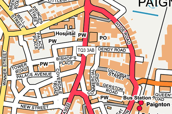 TQ3 3AB map - OS OpenMap – Local (Ordnance Survey)