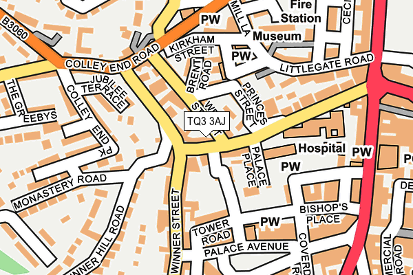 TQ3 3AJ map - OS OpenMap – Local (Ordnance Survey)
