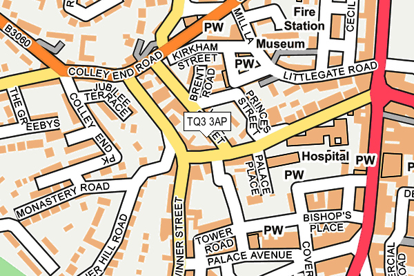 TQ3 3AP map - OS OpenMap – Local (Ordnance Survey)