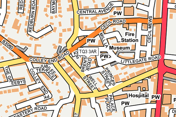 TQ3 3AR map - OS OpenMap – Local (Ordnance Survey)