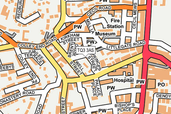 TQ3 3AS map - OS OpenMap – Local (Ordnance Survey)