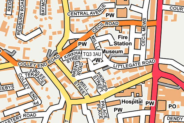 TQ3 3AU map - OS OpenMap – Local (Ordnance Survey)