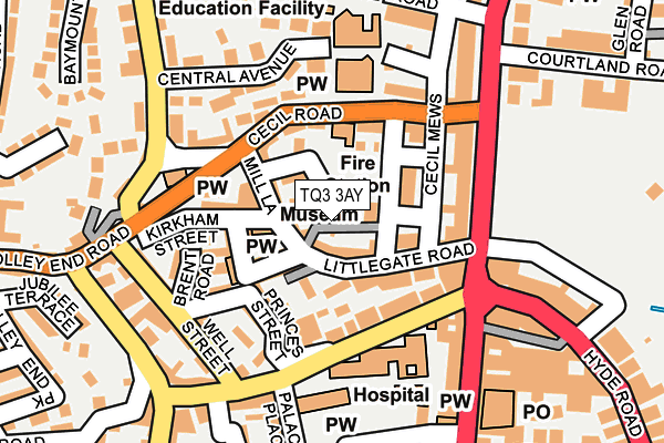 TQ3 3AY map - OS OpenMap – Local (Ordnance Survey)