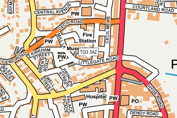 TQ3 3AZ map - OS OpenMap – Local (Ordnance Survey)