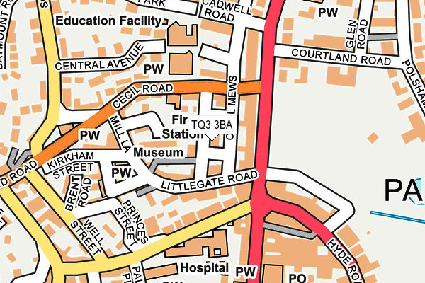 TQ3 3BA map - OS OpenMap – Local (Ordnance Survey)