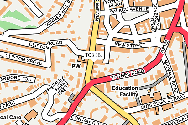 TQ3 3BJ map - OS OpenMap – Local (Ordnance Survey)