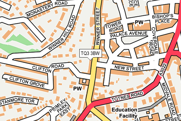 TQ3 3BW map - OS OpenMap – Local (Ordnance Survey)