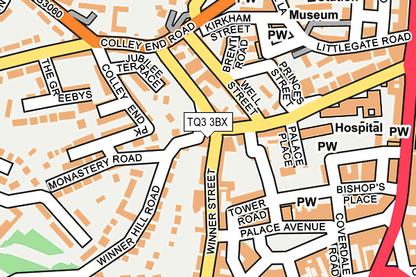 TQ3 3BX map - OS OpenMap – Local (Ordnance Survey)