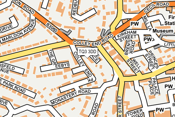 TQ3 3DD map - OS OpenMap – Local (Ordnance Survey)