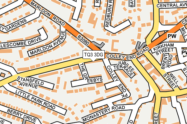 TQ3 3DG map - OS OpenMap – Local (Ordnance Survey)