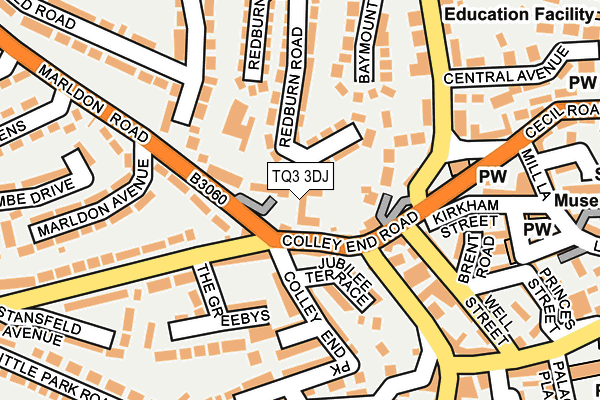 TQ3 3DJ map - OS OpenMap – Local (Ordnance Survey)