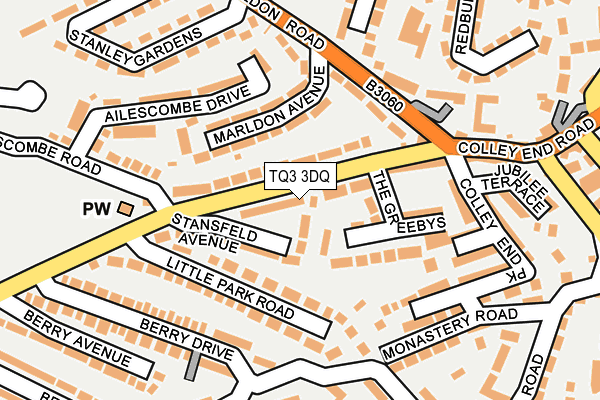 TQ3 3DQ map - OS OpenMap – Local (Ordnance Survey)