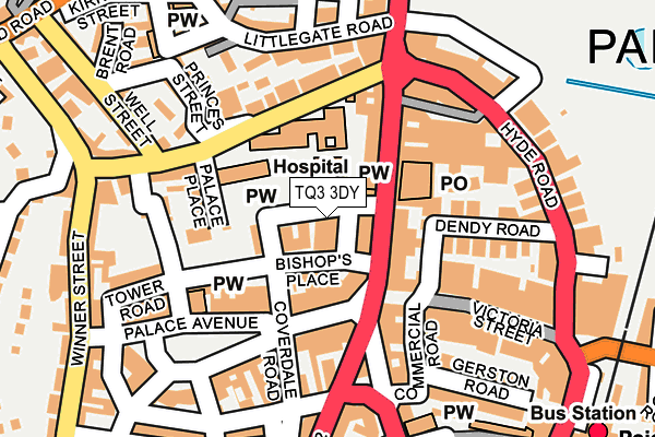 TQ3 3DY map - OS OpenMap – Local (Ordnance Survey)