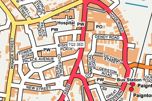 TQ3 3ED map - OS OpenMap – Local (Ordnance Survey)