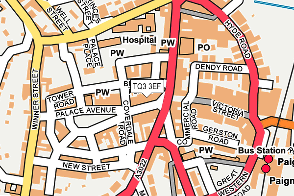 TQ3 3EF map - OS OpenMap – Local (Ordnance Survey)