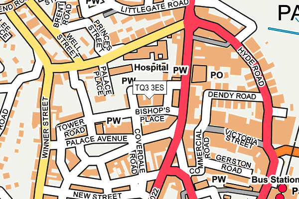TQ3 3ES map - OS OpenMap – Local (Ordnance Survey)