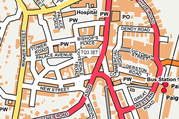 TQ3 3ET map - OS OpenMap – Local (Ordnance Survey)