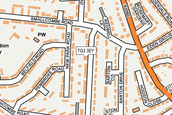 TQ3 3EY map - OS OpenMap – Local (Ordnance Survey)