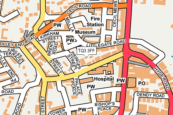 TQ3 3FF map - OS OpenMap – Local (Ordnance Survey)