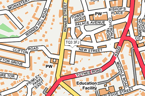 TQ3 3FJ map - OS OpenMap – Local (Ordnance Survey)