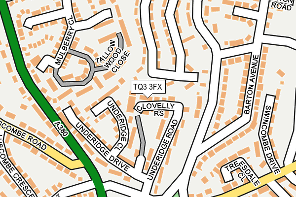 TQ3 3FX map - OS OpenMap – Local (Ordnance Survey)