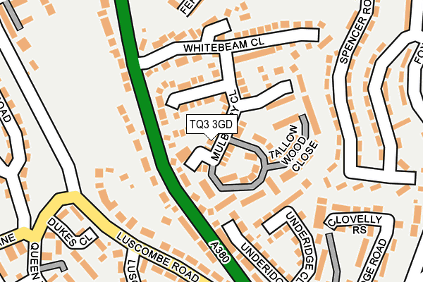 TQ3 3GD map - OS OpenMap – Local (Ordnance Survey)