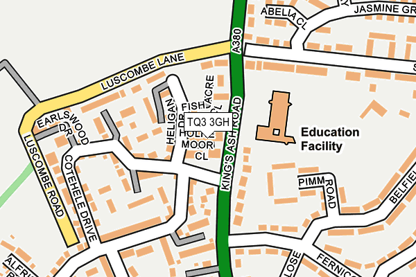 TQ3 3GH map - OS OpenMap – Local (Ordnance Survey)