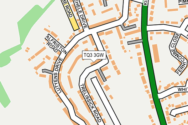 TQ3 3GW map - OS OpenMap – Local (Ordnance Survey)