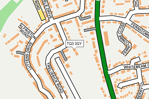 TQ3 3GY map - OS OpenMap – Local (Ordnance Survey)