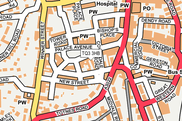 TQ3 3HB map - OS OpenMap – Local (Ordnance Survey)