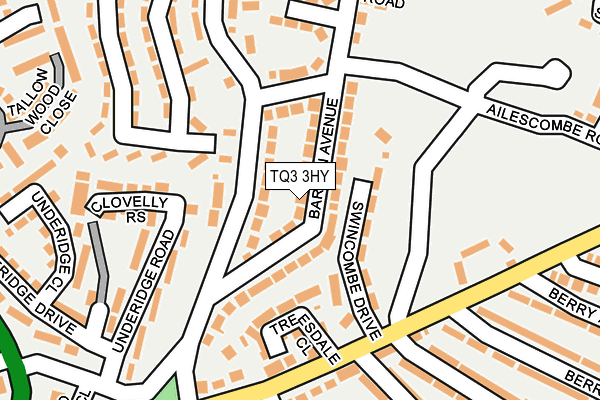 TQ3 3HY map - OS OpenMap – Local (Ordnance Survey)