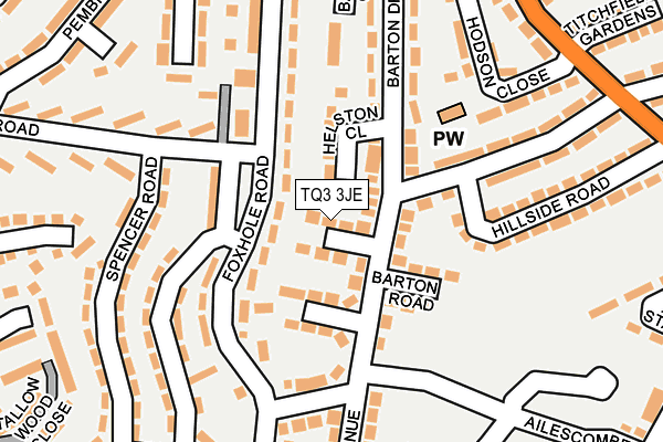 TQ3 3JE map - OS OpenMap – Local (Ordnance Survey)