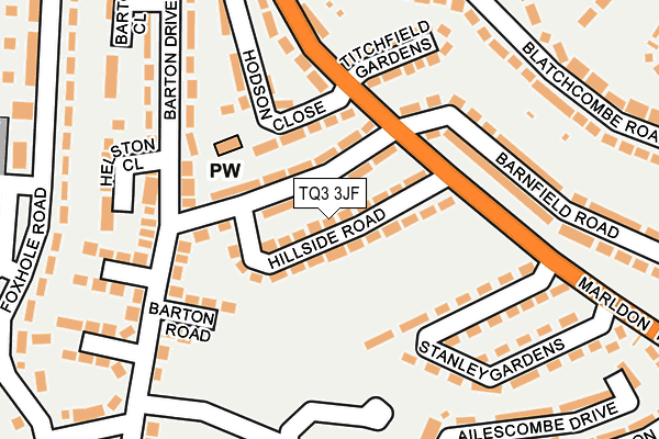 TQ3 3JF map - OS OpenMap – Local (Ordnance Survey)