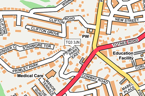 TQ3 3JN map - OS OpenMap – Local (Ordnance Survey)
