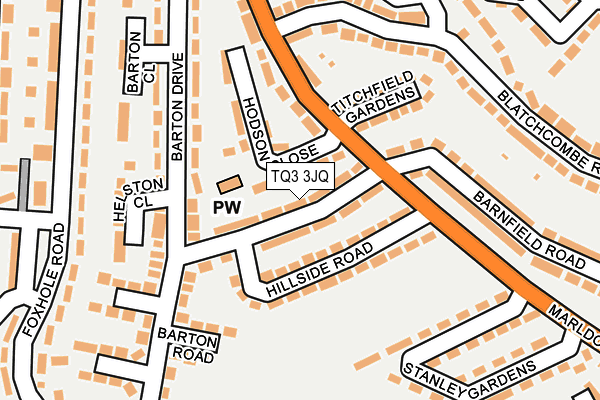 TQ3 3JQ map - OS OpenMap – Local (Ordnance Survey)