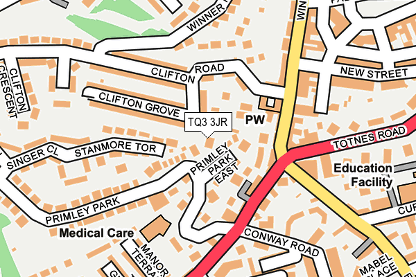 TQ3 3JR map - OS OpenMap – Local (Ordnance Survey)