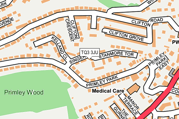 TQ3 3JU map - OS OpenMap – Local (Ordnance Survey)