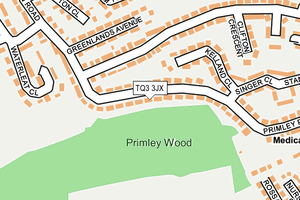 TQ3 3JX map - OS OpenMap – Local (Ordnance Survey)