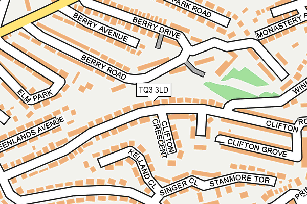 TQ3 3LD map - OS OpenMap – Local (Ordnance Survey)