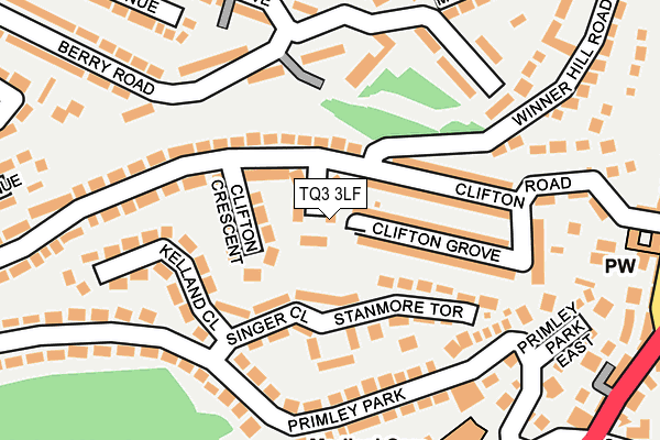 TQ3 3LF map - OS OpenMap – Local (Ordnance Survey)