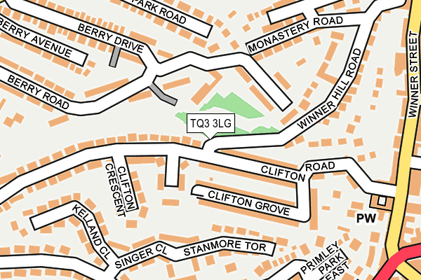 TQ3 3LG map - OS OpenMap – Local (Ordnance Survey)